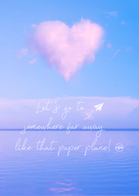 Paper Plane -pink heart-