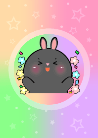 Simple Black Rabbit In Pastel Theme
