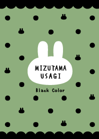 Polka dots Rabbit - Dull Green&Black