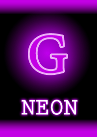 【G】イニシャル ネオン 紫