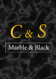 C&S イニシャル 大理石モノトーン黒