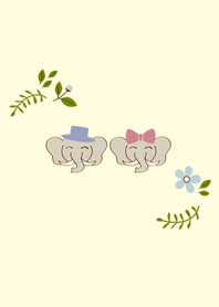 Elephant couple file-flowers and plants