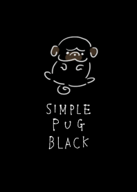 シンプル パグ ブラック ホワイト