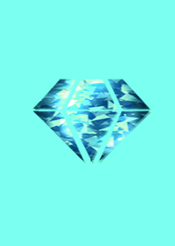 Gold luck light blue diamond