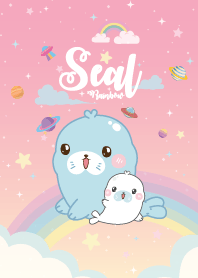 แมวน้ำอุ๋งๆ รุ้งสีชมพูอ่อน