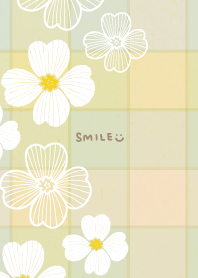 White flowers stylish check28 from Japan