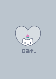 ねこもも[くすみブルー]