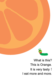 Caterpillar and orange