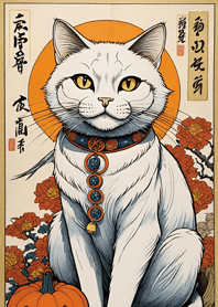 浮世絵 - 万聖節猫 8716C0