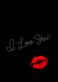 I Love You - Kiss - (black) :E