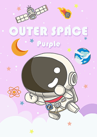 浩瀚宇宙 可愛寶貝太空人 太空船 紫色