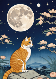 Cat under the Moon 4EF25c
