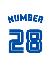 Number 28 White x blue version