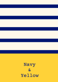 Simple border -Navy&Yellow-