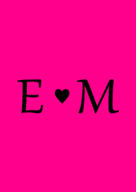 Initial "E & M" Vivid pink & black.
