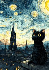 Pointillist Cat Stars