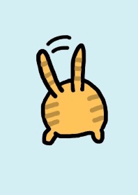 猫のプリケツ 水色ベージュ1