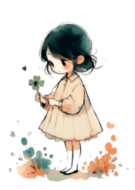 Cute Girl and a Clover V.61