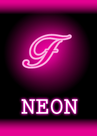 【F】イニシャル ネオン ピンク