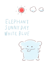 ช้าง วันแดดจ้า สีขาวและสีฟ้า