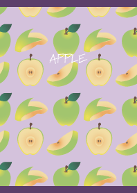 Various green apples on purple