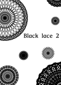 Flowers and lace ribbon -black 2-