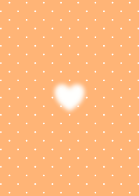 Fluffy Heart with Dot(Orange 01)
