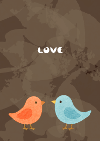 Nordic style birds01 on brown