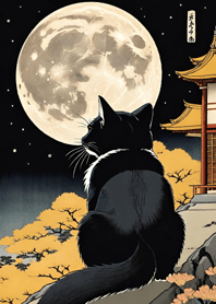 Cat under the Moon B94918