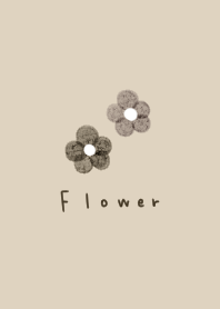 beige. Brown. Watercolor flowers.