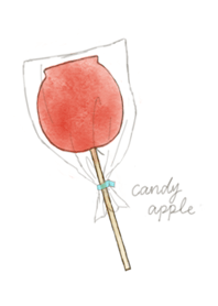 water color candy apple
