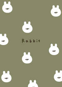 Khaki beige and rabbit pattern.