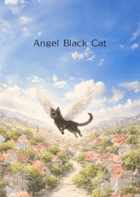 Angel Black Cat02 on light yellow