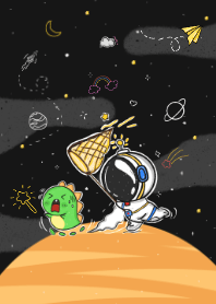 Astronaut Catching Little Dino
