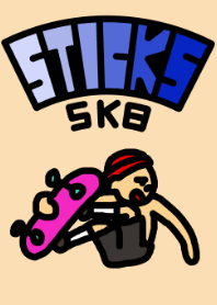 Sticks loves skateboard