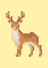 Deer Pixel Art Tema Amarelo 05