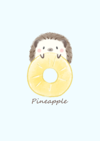 Hedgehog and Pineapple -blue-