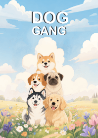 Love Cute Dog Gang in Flower field (JP)