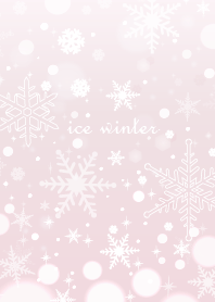 氷の冬雪の結晶ピンク