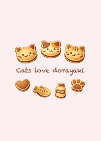 Cats love dorayaki_Pink1