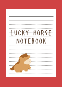 LUCKY HORSE NOTEBOOK-RED-BEIGEj