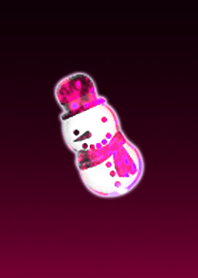 Snowman Red in a quiet night