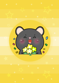Simple Black Mouse Love Yellow Theme