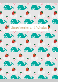 strawberrie and Whale on gray