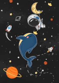 Adventure of Astronaut and Blue Whale