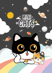 Cats Sky Rainbow Night