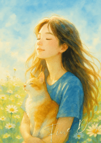 Find day, a girl and a cat