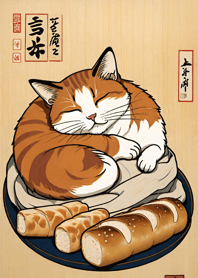 Ukiyo-e Meow Meow Cats 3777B2