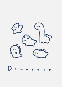 Kawaii Dinosaurs 24/light gray navy