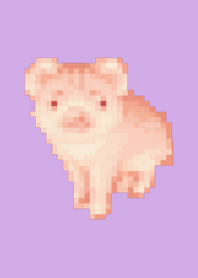 Pig Pixel Art Theme  Purple 02